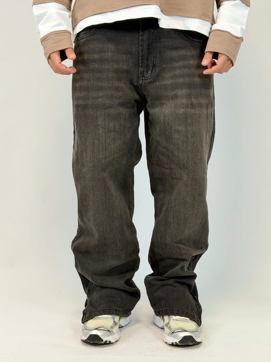 JEANS FLARE ZIP MORO