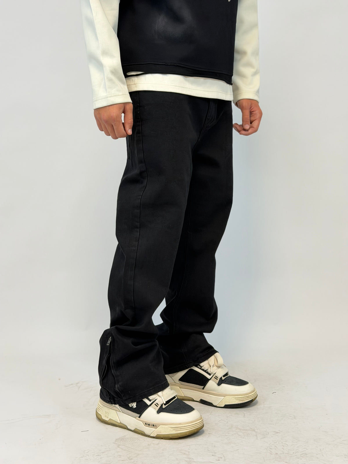 JEANS FLARE ZIP