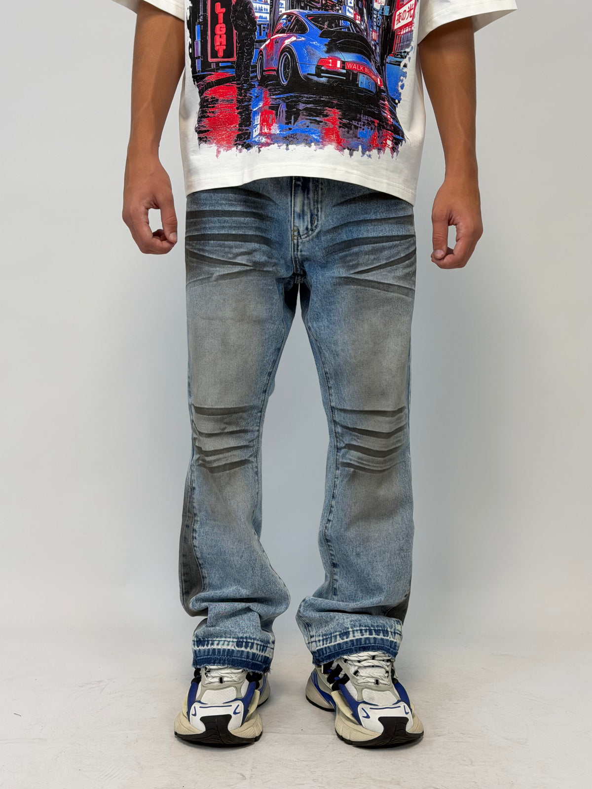 JEANS FLARE SPORCATO