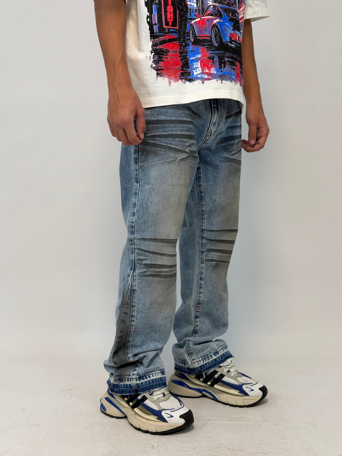 JEANS FLARE SPORCATO