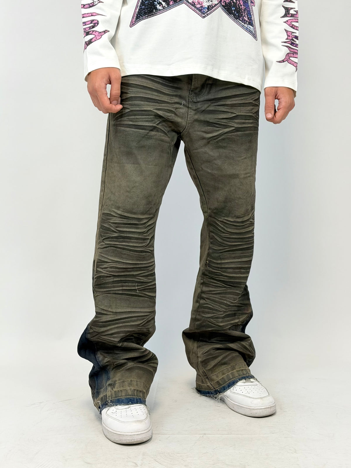 JEANS FLARE MORO