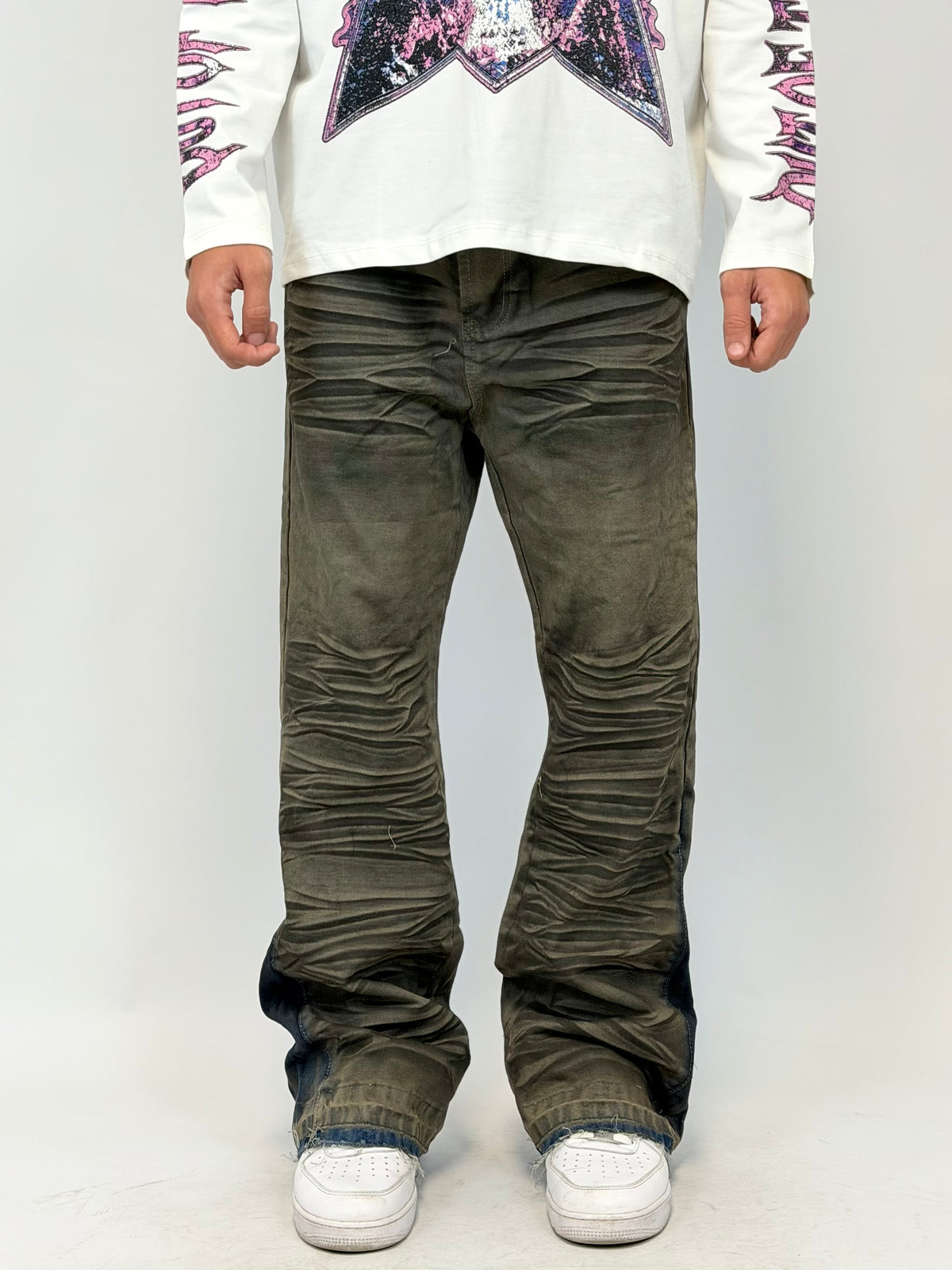 JEANS FLARE MORO