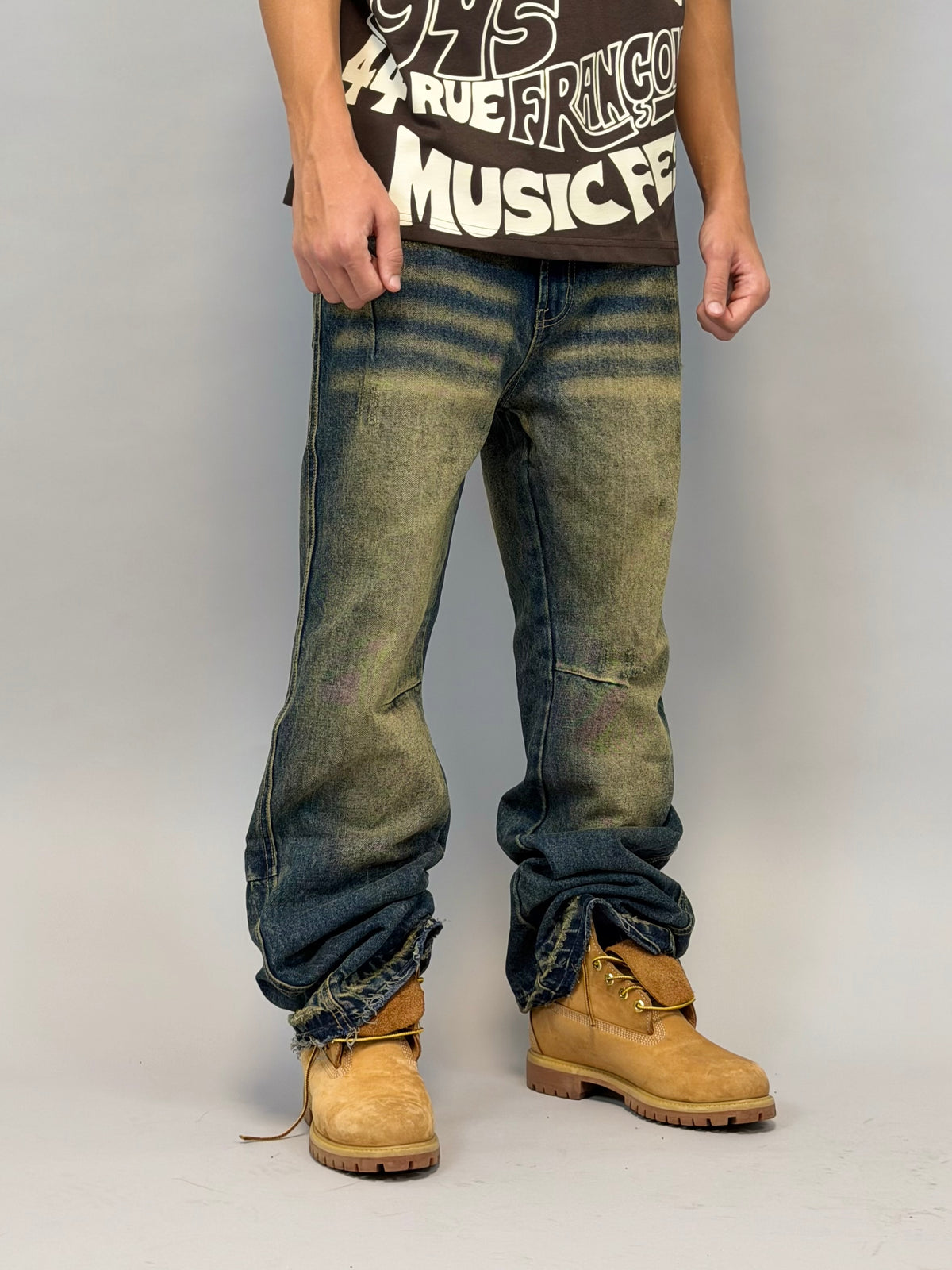 JEANS FLARE SABBIATO