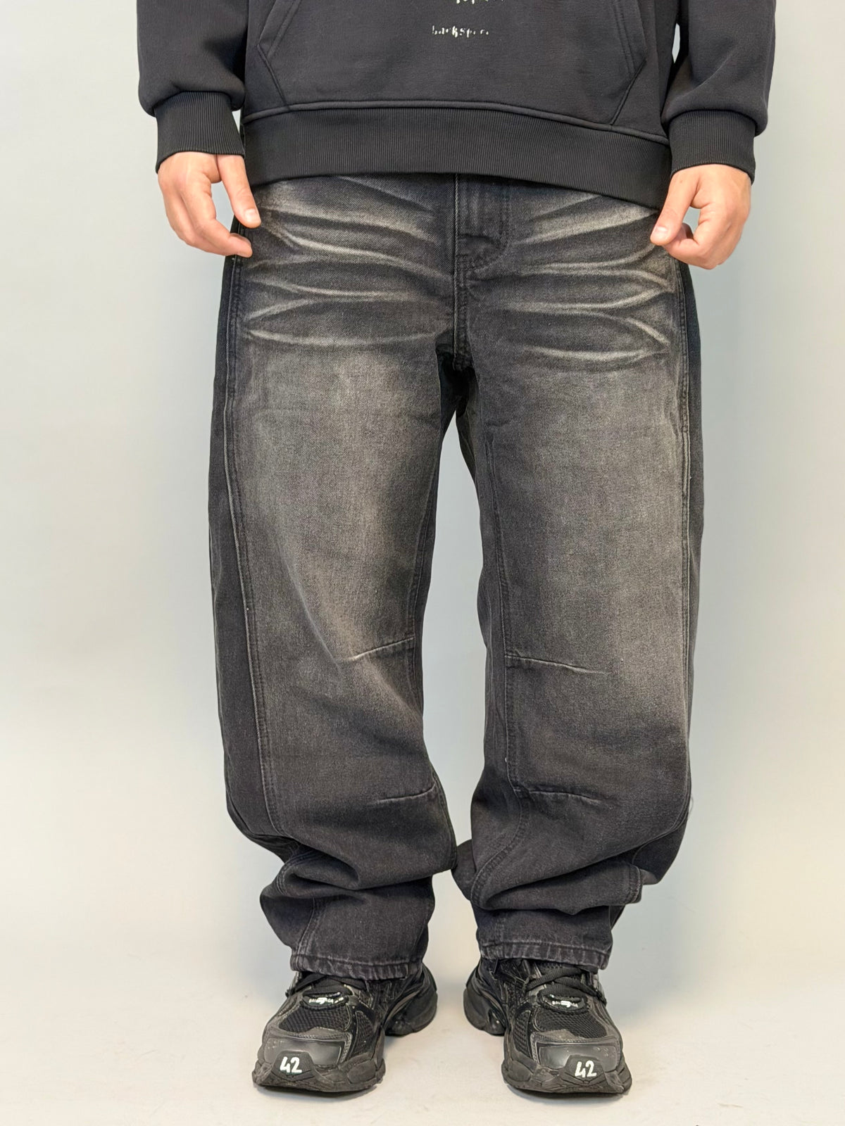 JEANS BAGGY NERO SFUMATO